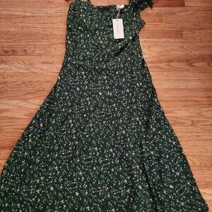Flowy green floral dress